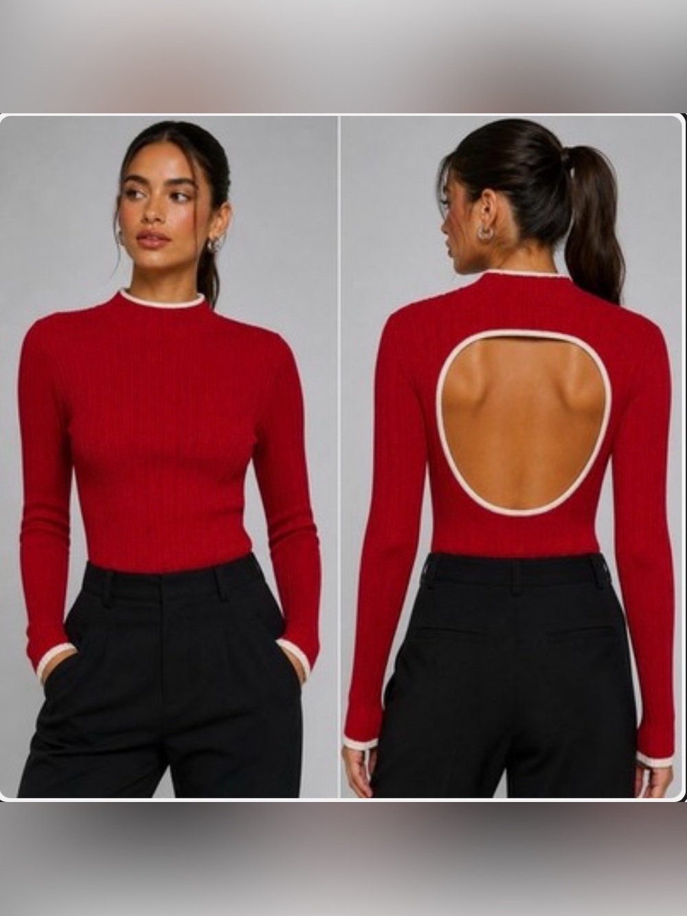 Urban Outfitters BDG Kiara Open-Back Sweater Top Size S
